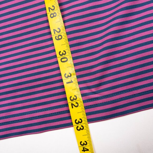 Peter Millar Summer Comfort Golf Polo Mens 2XL Pink Striped Wicking Milwaukee CC - Picture 9 of 11